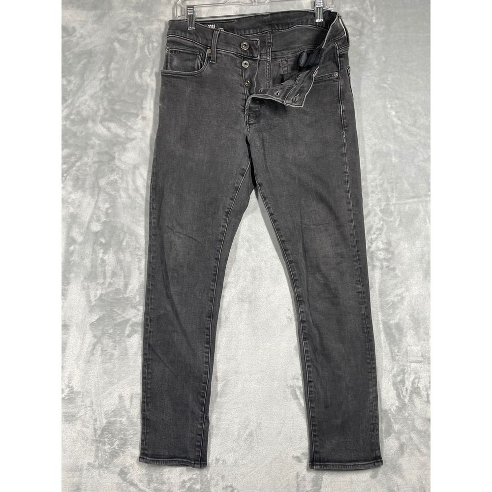 G-Star RAW 3301 Straight Tapered Gray Denim Jeans 32x29 51003-B479-A810